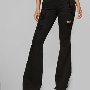 Fashion Nova | Black Flared Denim Jeans